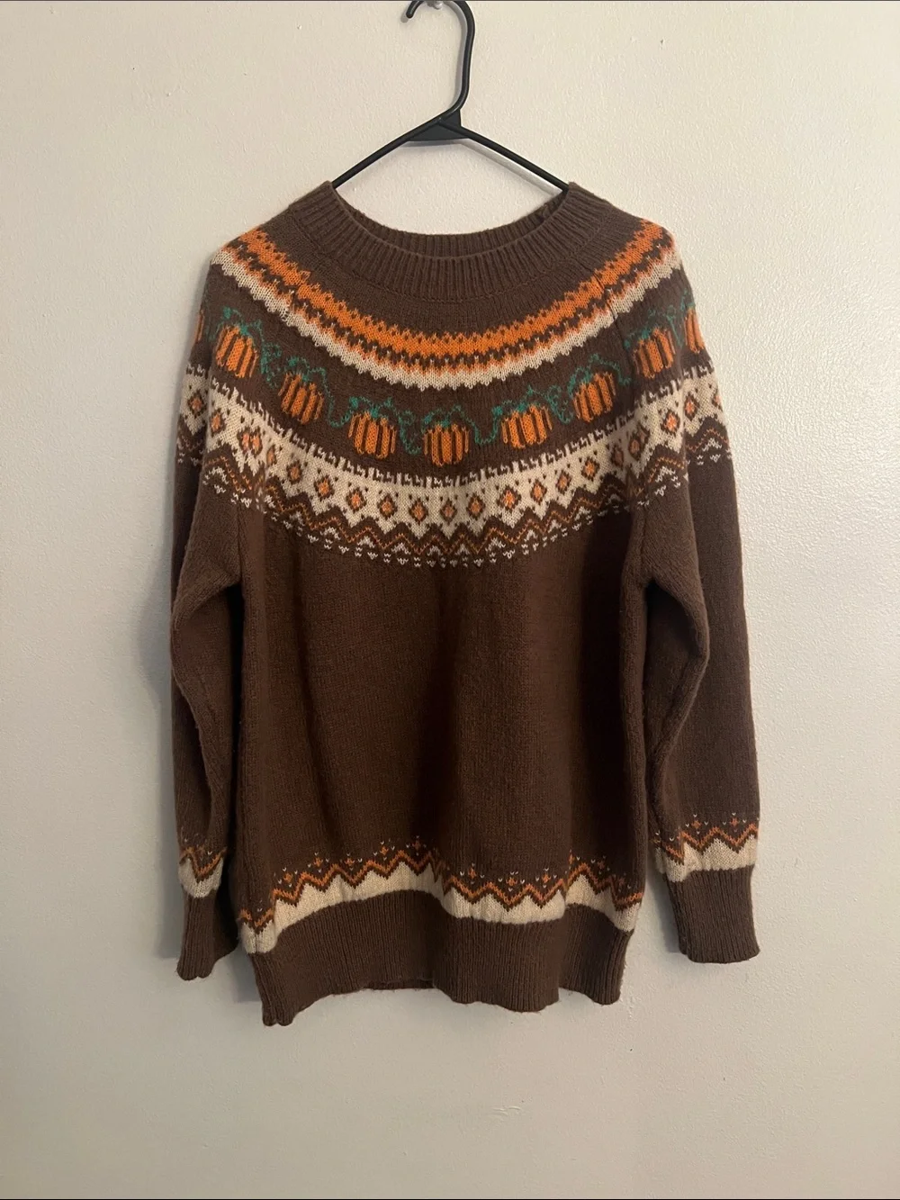 Woman’s comfy pumpkin sweater